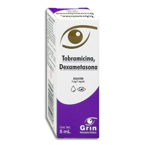 Tobramicina/dexametasona (grin) Sol. Oft. Fco. Gotero 5 Ml. 3-1 Mg/1 Ml.