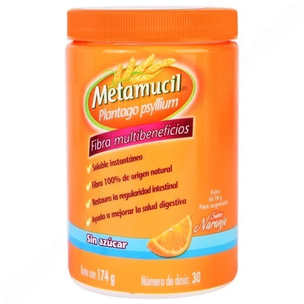 Metamucil Polvo Sab. Naranja S/a Fco. C/174 G. 56.18 G/100 G.