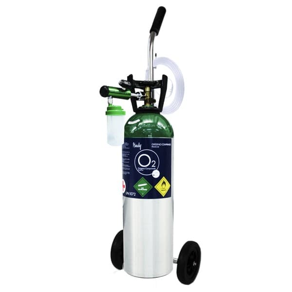 Kit Cilindro de Oxígeno (handy) 10.5 L. C/carro Transpr. Cap. O2: 1699 L.