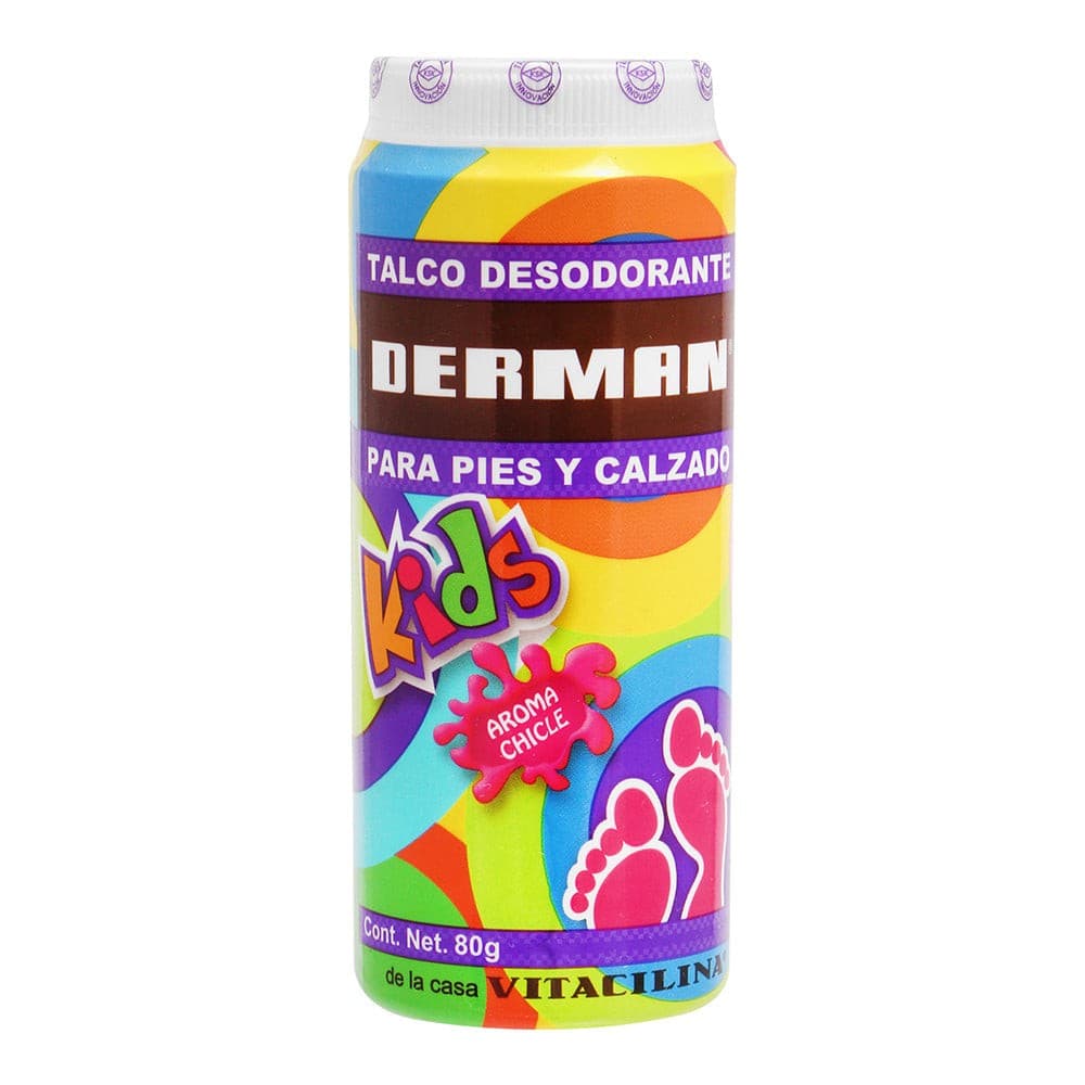 Derman Talco Desodorante Kids Aroma Chicle Fco. 80 G.