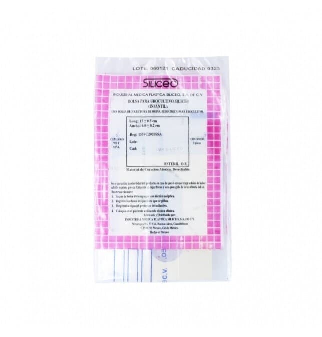 Bolsa para Urocultivo Estéril (siliceo) Infantil Niña C/1 Pza.
