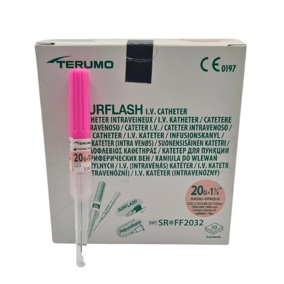 Surflash Catéter Iv Radiopaco 20gx1-1/4"(32mm) Rosa C/1 Pza.