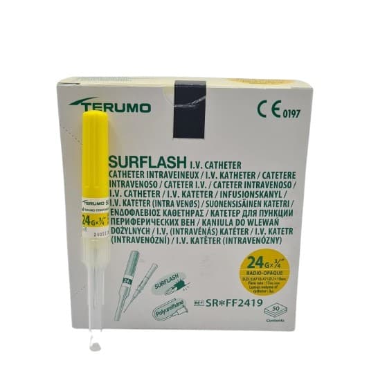 Surflash Catéter Iv Radiopaco 24gx3/4"(19mm) Amarillo C/1 Pza.