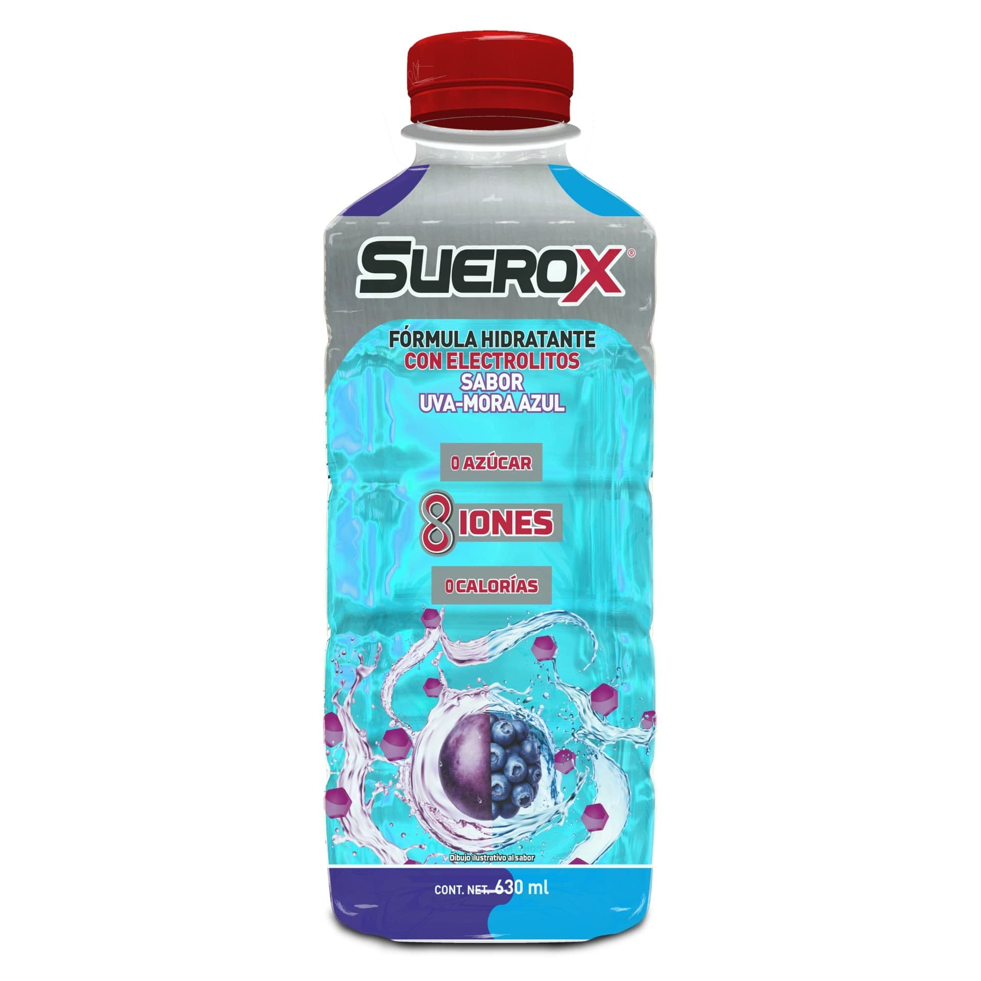 Suerox 8 Iones Bebida Hidratante Sol. Sab. Uva-mora Azul 630 Ml.