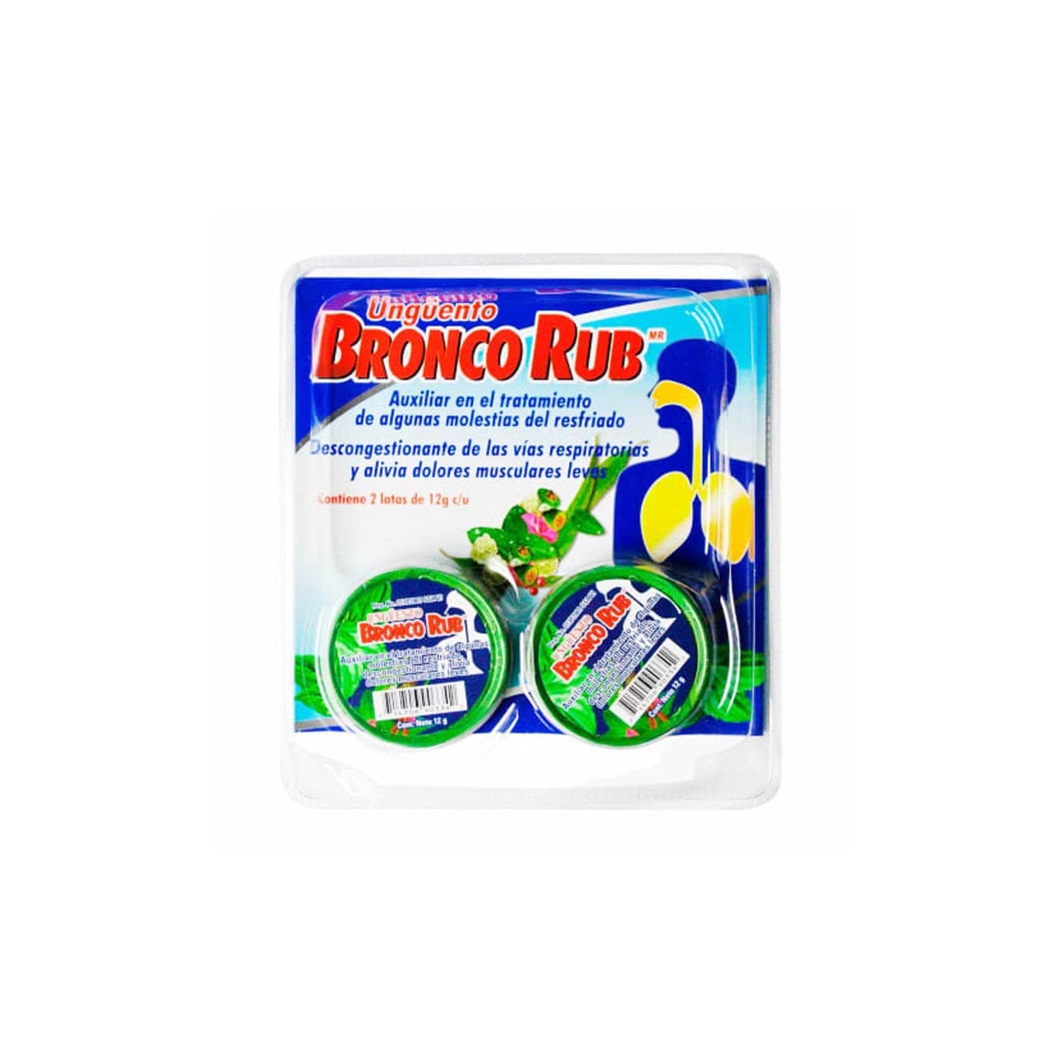 Bronco Rub Ungüento Blister C/2 Latas 12 G.