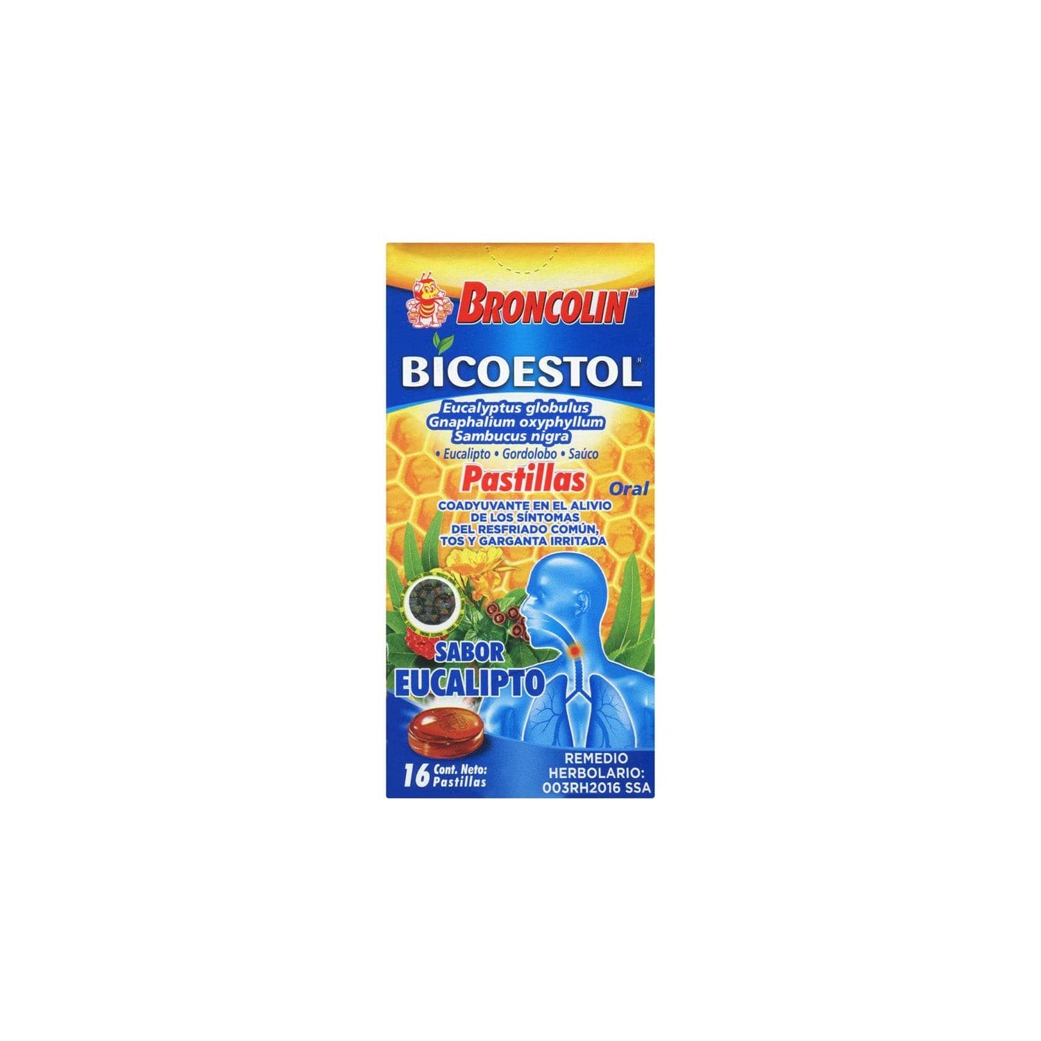 Bicoestol Sab. Eucalipto Cja. C/16 Pastillas. 2.5 G.