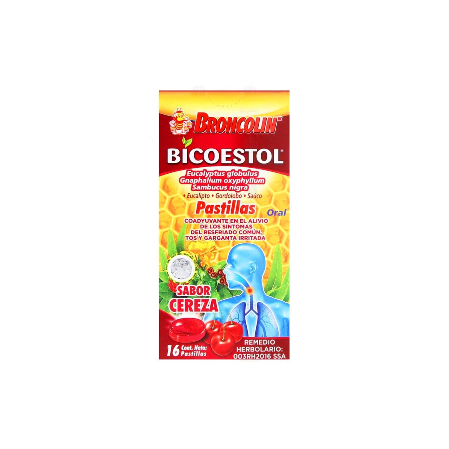 Bicoestol Sab. Cereza Cja. C/16 Pastillas 2.5 G.