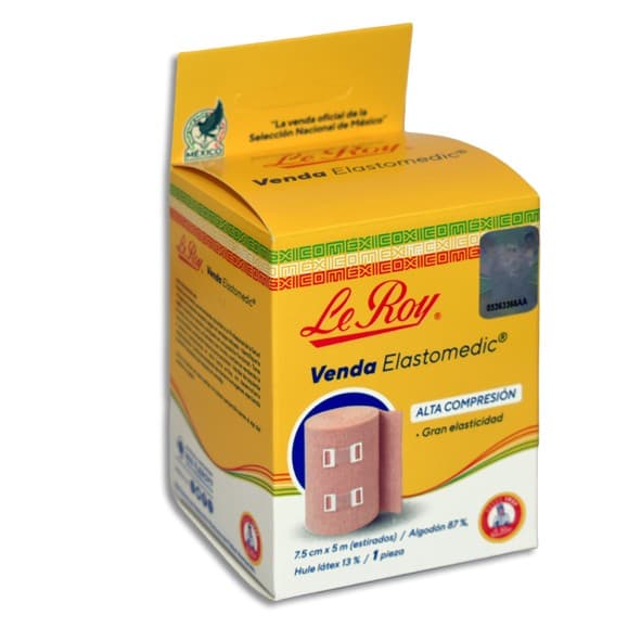 Venda Elastomedic (le Roy) A: 7.5cm. L: 5mt. C/1 Pza.