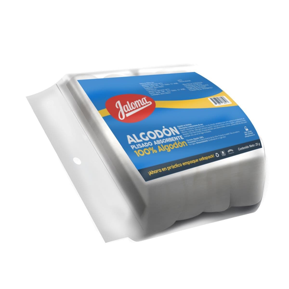 Algodon Absorbente Plisado (jaloma) Bolsa C/ 25 G.