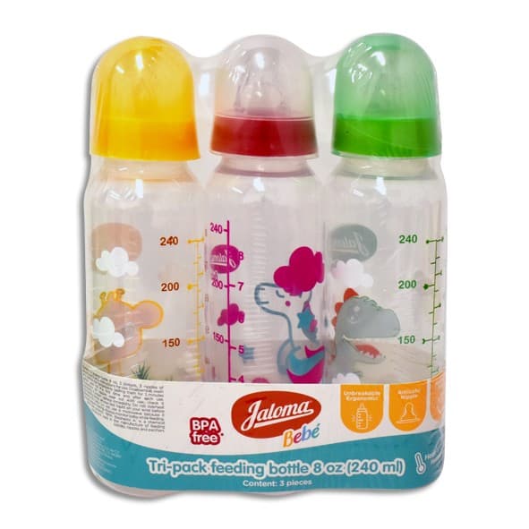 Biberón Animalitos C/mamila (colores) 8 Oz/240 Ml. (3 Pack).