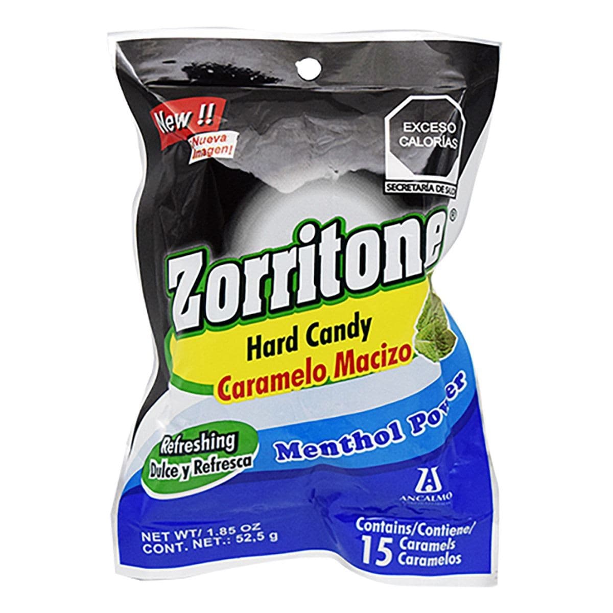 Zorritone Menthol Power Bolsa C/15 Caramelos 52.5 G.