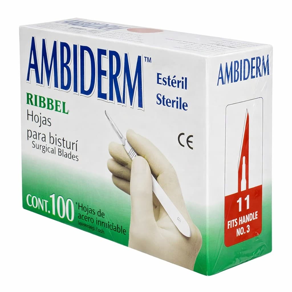 Hoja para Bisturí Acero Inoxidable (ambiderm) No. 11 C/1 Pza.