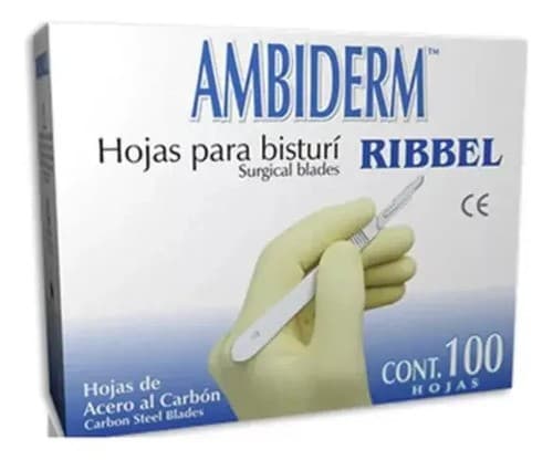 Hoja para Bisturí Acero Al Carbón (ambiderm) No. 15c C/1 Pza.
