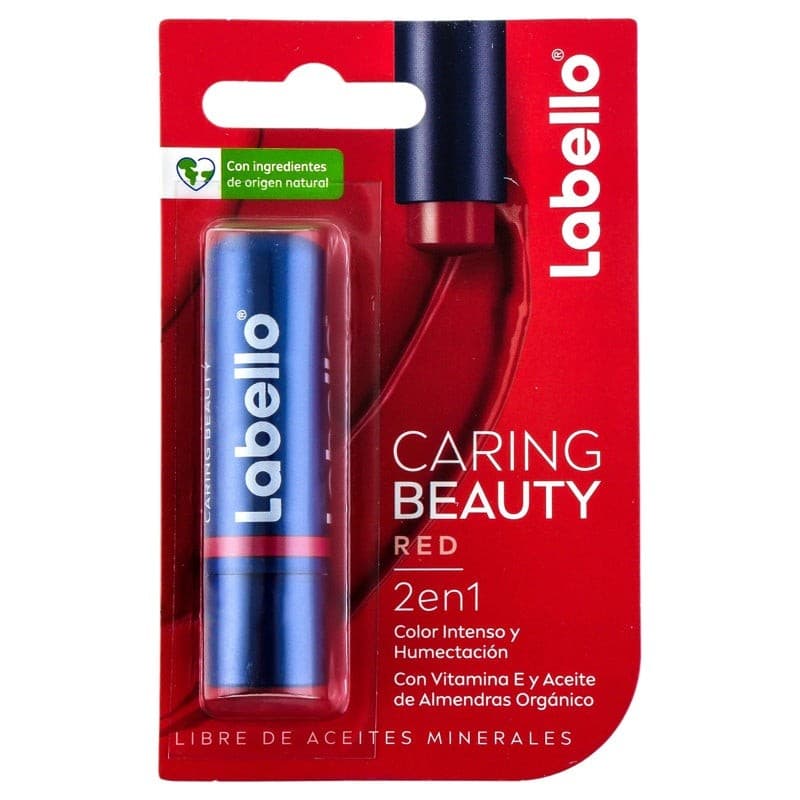 Labello Caring Beauty Red 3en1 Blister C/1 Pza 4.8 G.