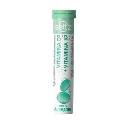 Vitamina D3+vitamina K2 (seltz) C/20 Tabs. Efervs. Sab. Lim-yna. 4.4 G.