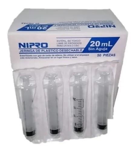 Jeringa 20 Ml. (nipro) Pivote Luer Lock S/aguja C/1 Pza.
