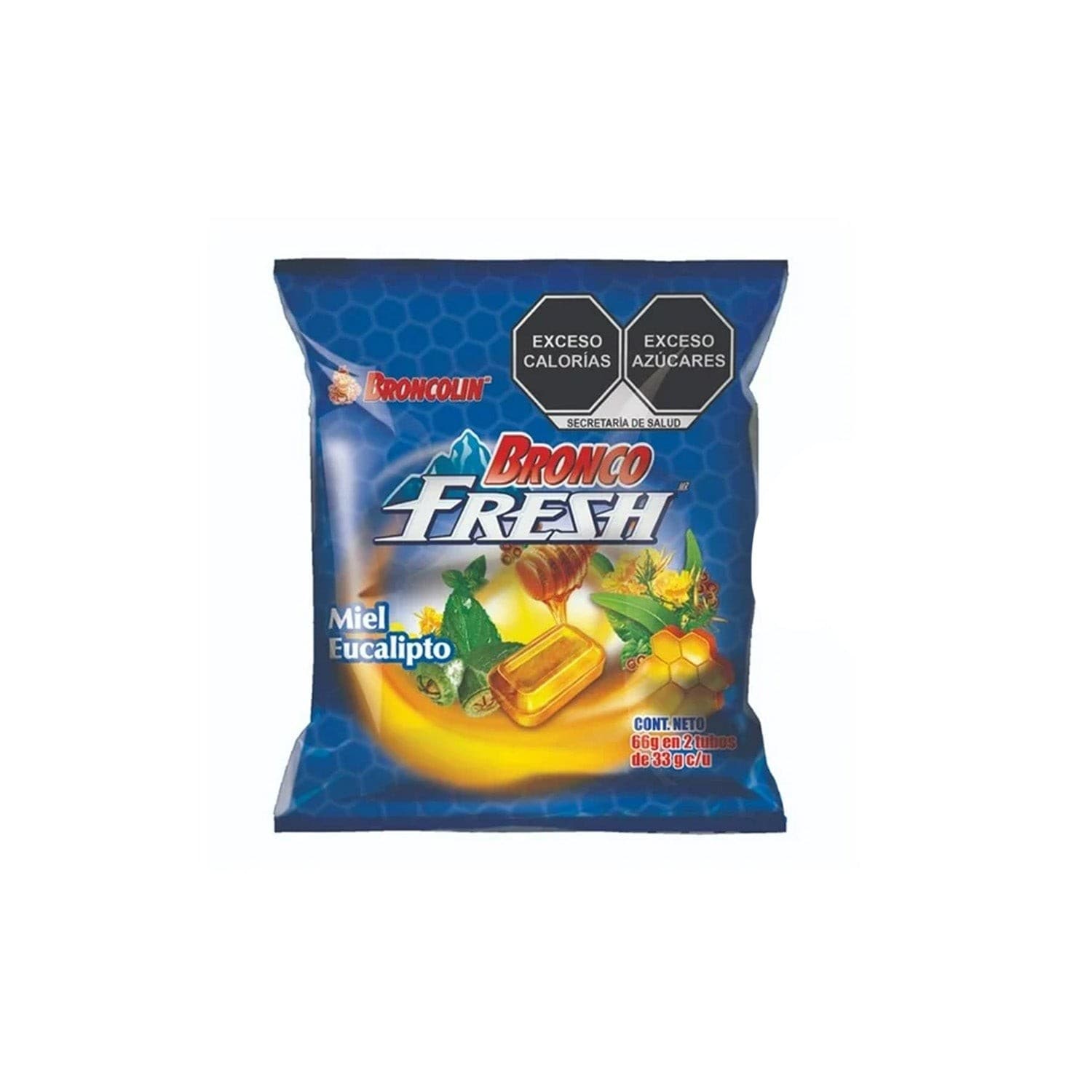 Bronco Fresh Caramelo Sab. Miel-eucalipto Bolsa C/2x9 Pzs. 76 G.
