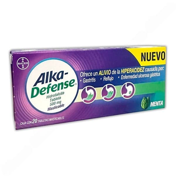 Alka-defense C/20 Tabs. Masticables 500 Mg.