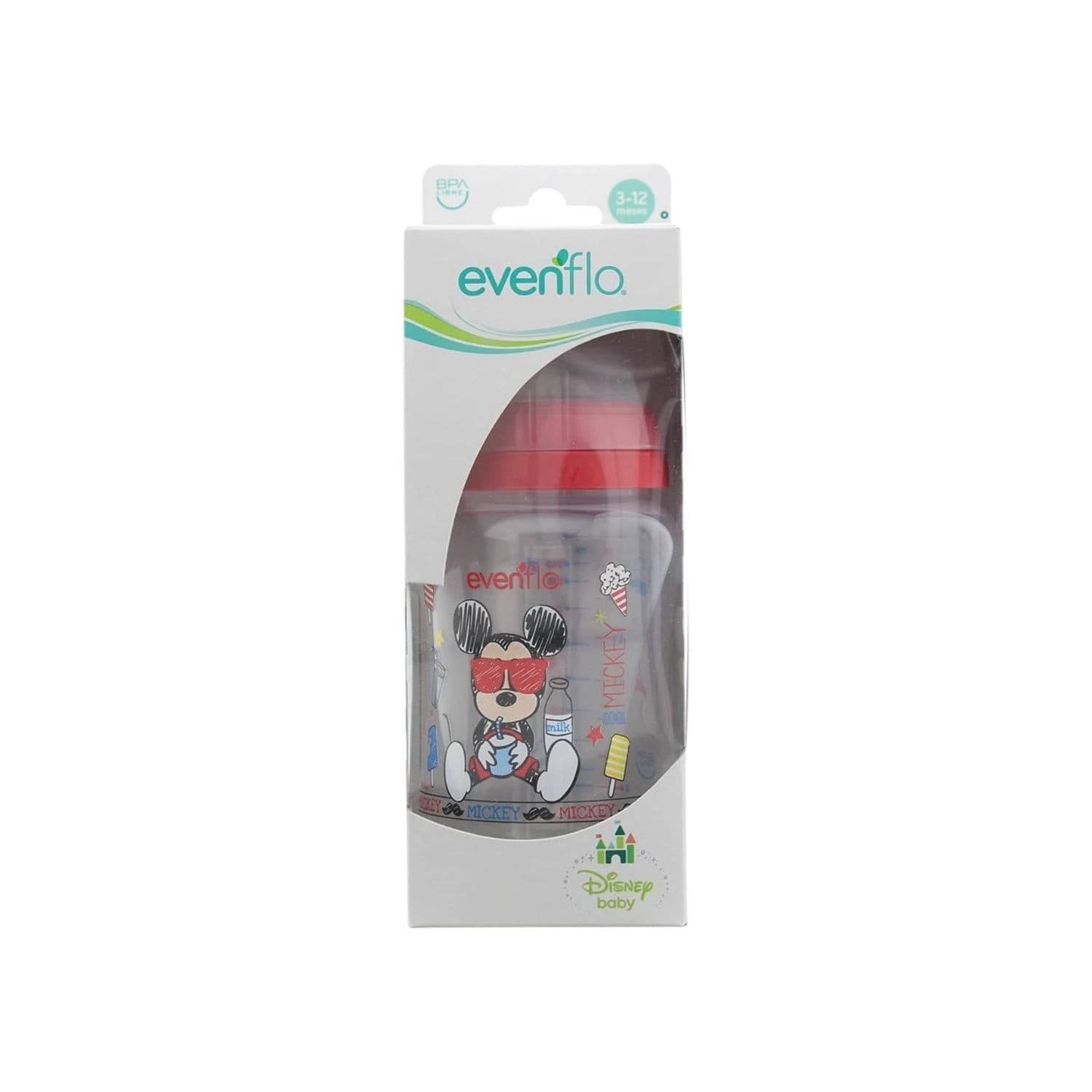 Biberón Cuello Ancho "disney" C/mamila Flujo Medio 9 Oz/270 Ml.