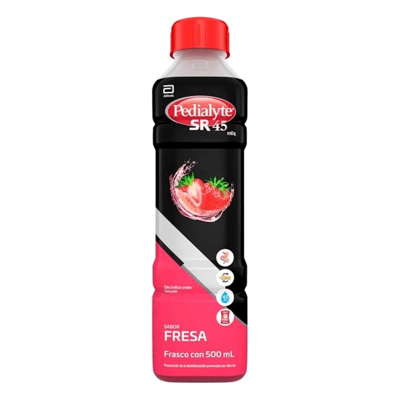 Pedialyte Sr 45 Meq Solución Sabor Fresa Fco. 500 Ml.