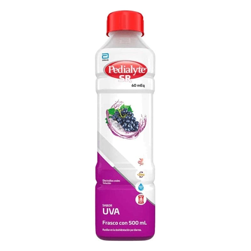 Pedialyte Sr 60 Meq Solución Sabor Uva Fco. 500 Ml.