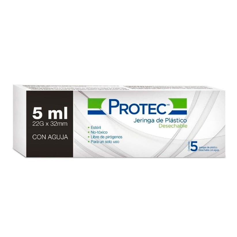 Jeringa 5 Ml. (protec) C/aguja 21gx32mm. C/1 Pza.