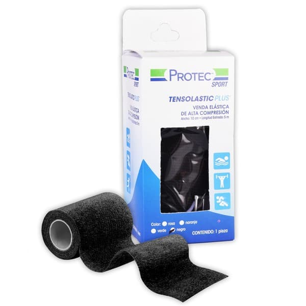 Tensolastic Plus (protec Sport) A: 10cm. L: 5mt. C/1 Pza. (col. Negro).