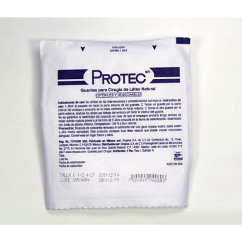 Guantes Látex Cirugía Estéril (protec) Talla 6-1/2 C/1 Par.