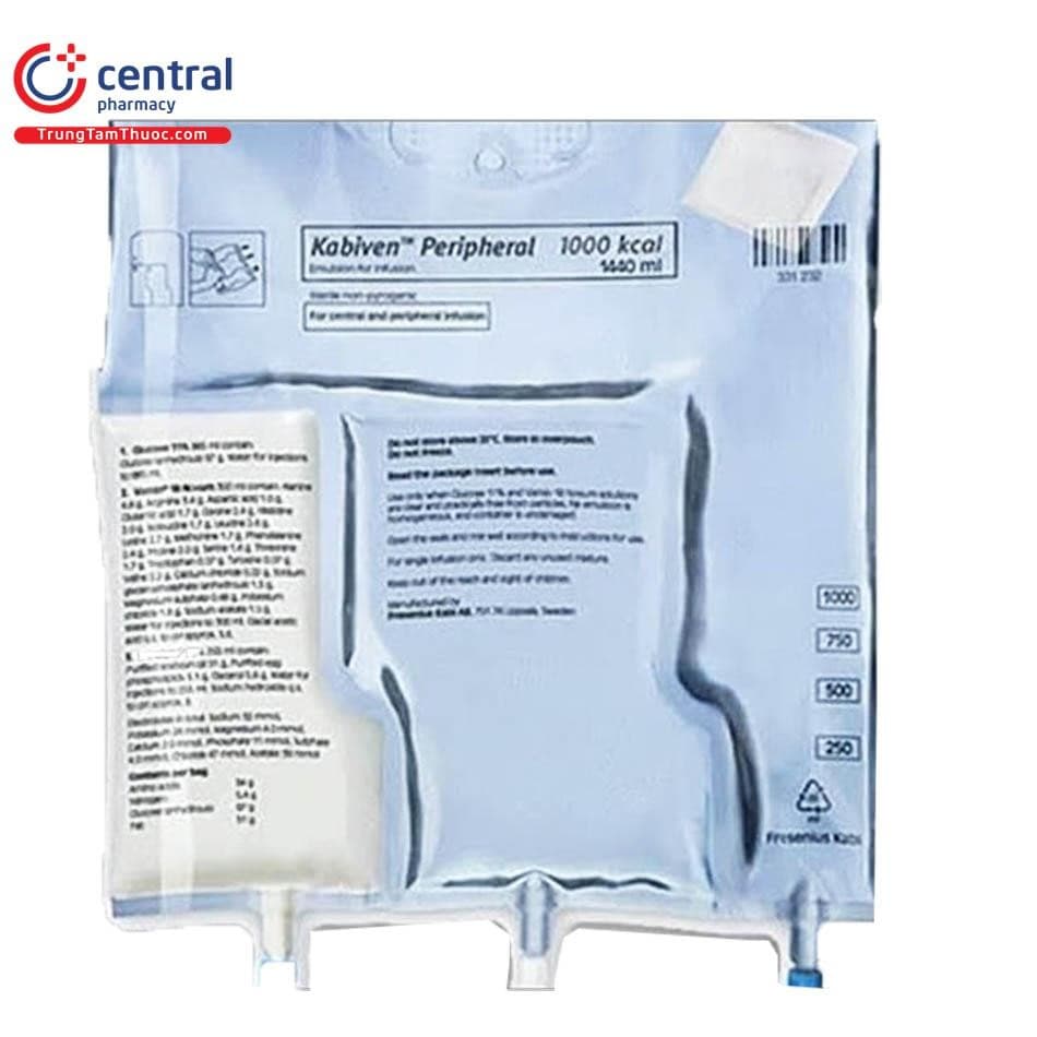 Kabiven Emulsión Iny. Admon. Periférica Bolsa Multicámara 1440 Ml. 1000 Kcal.