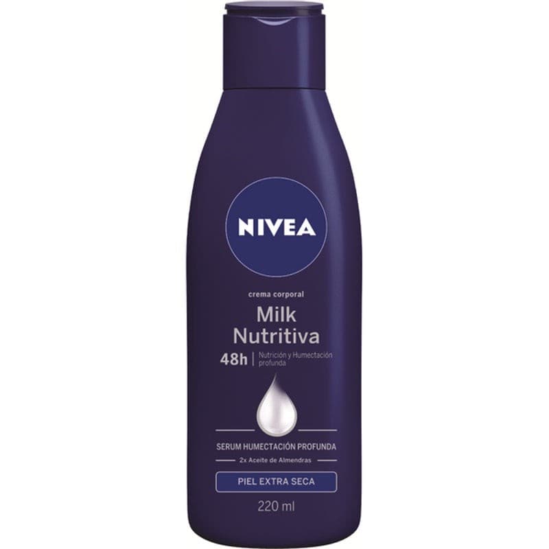 Nivea Milk Nutritiva 72h Crema Corporal Piel Extra Seca 220 Ml.