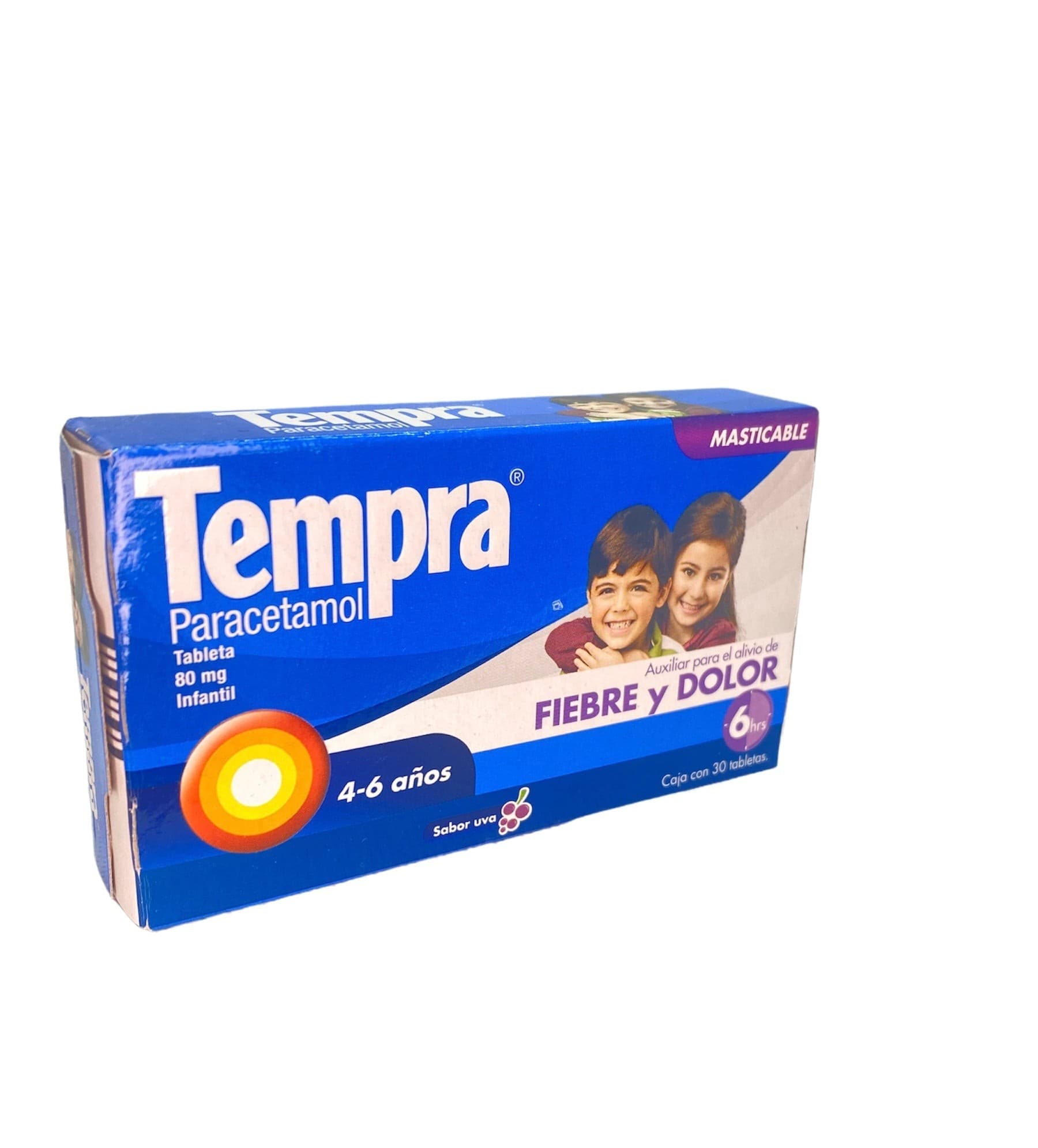 Tempra Infantil (4-6 Años) C/30 Tabs. Masts. 80 Mg.