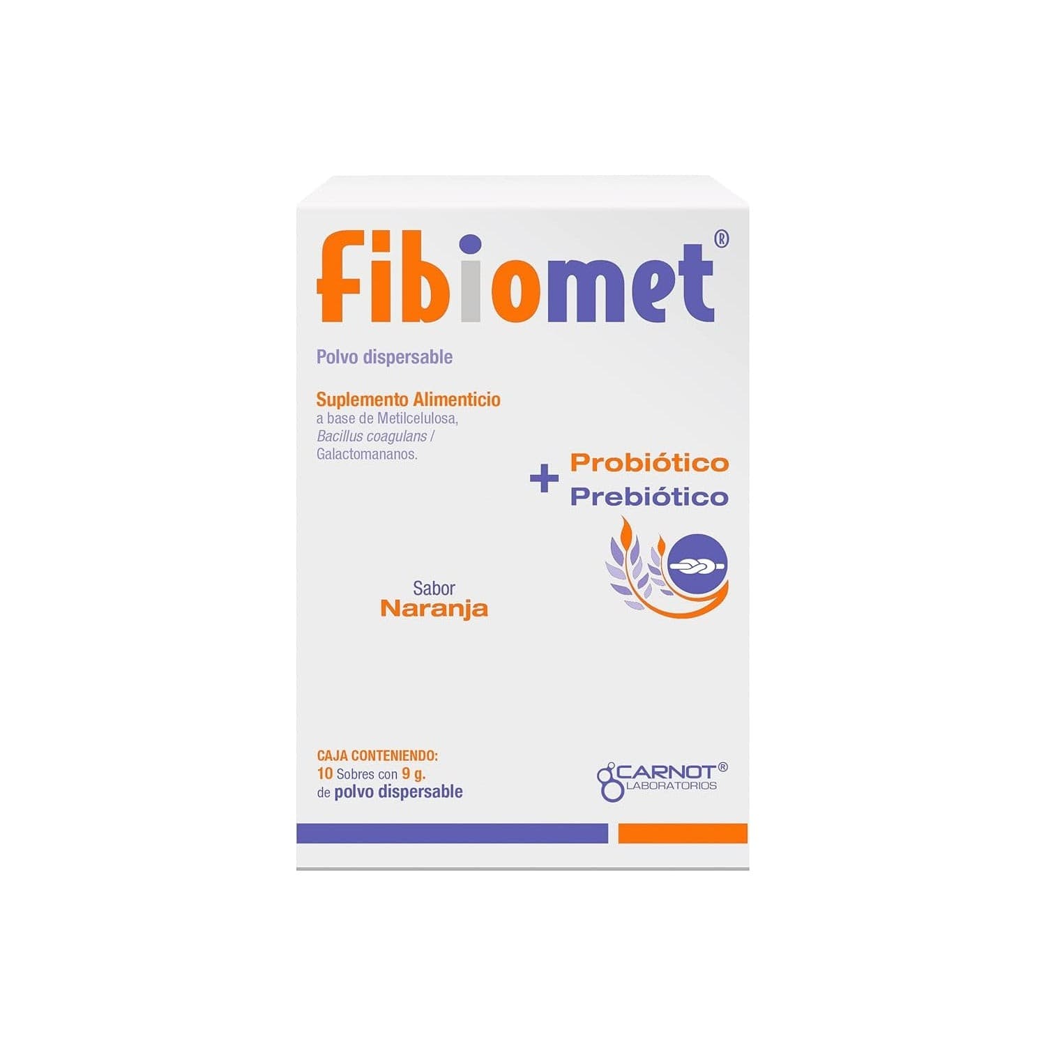 Fibiomet Polvo Dispersable Sab. Naranja Cja. C/10 Sobs. 9 G.