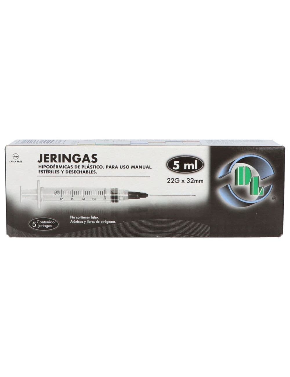 Jeringa 5 Ml. (dl) C/aguja 22gx32mm. C/5 Pzs.
