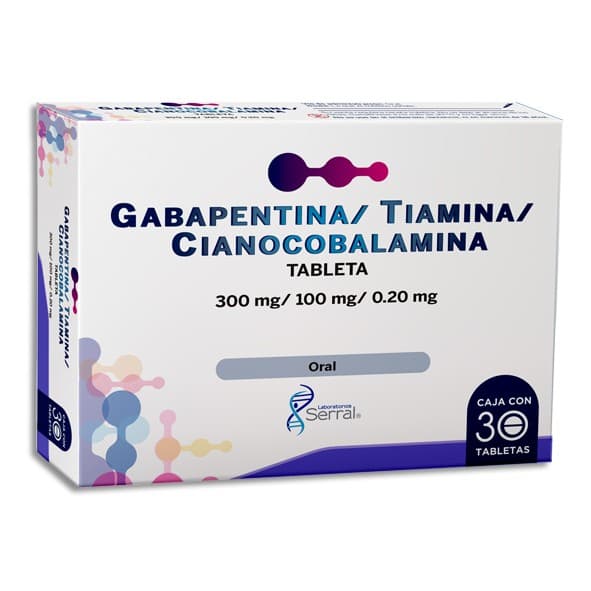 Gabapentina/tiamina/cianocobalamina C/30 Tabs. 300/100/0.20 Mg.