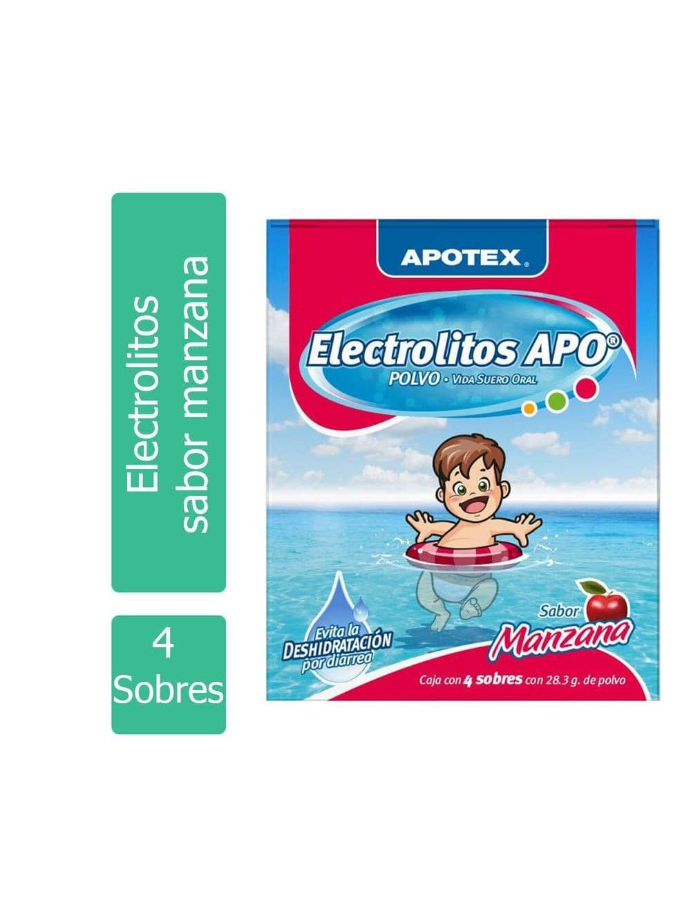 Electrolitos Apo Polvo Sab. Manzana 2 Cjas. C/4 Sobs. 28.3 G.+termo Promo.