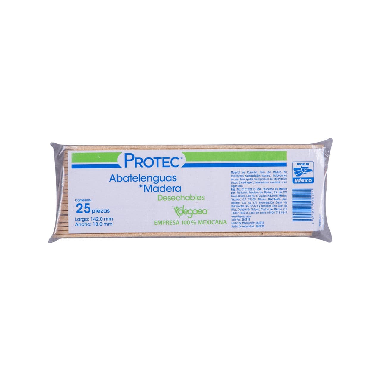 Abatelenguas de Madera (protec) Paq. C/25 Pzs.