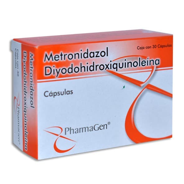 Metronidazol/diyodohidroxiquinoleína (pharmagen) C/30 Caps. 400/200 Mg.