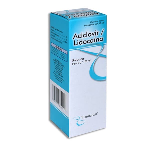 Aciclovir/lidocaína (pharmagen) Sol. Fco. Atomizador 50 Ml. 5-2 G/100 Ml.