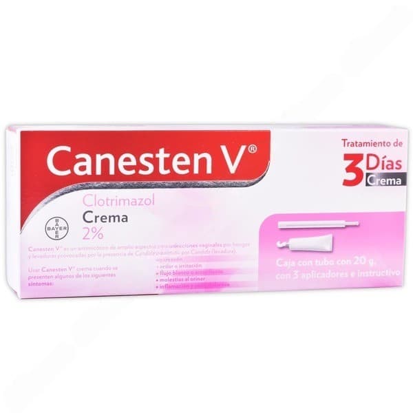 Canesten-v 3 Días Crema Vaginal 2% Tubo C/20 G. y 3 Aplics.