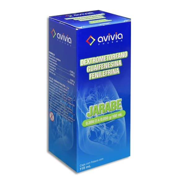 Dextrfno/guiafna/fenlna. (avivia) Jbe. Ad. Fco. 118 Ml 0.300-2.4-0.050 G/100 Ml.