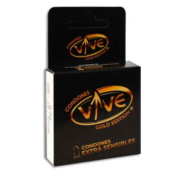 Vive Gold Edition Extra Sensibles Caja C/3 Condones.