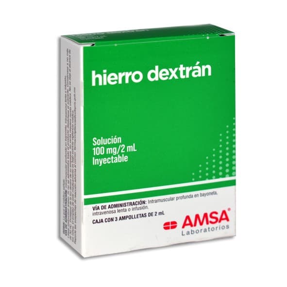 Hierro Dextrán (amsa) Sol. Iny. C/3 Amptas. 100 Mg/2 Ml.