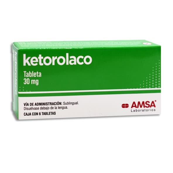Ketorolaco (amsa) C/6 Tabs. Sublingual 30 Mg.