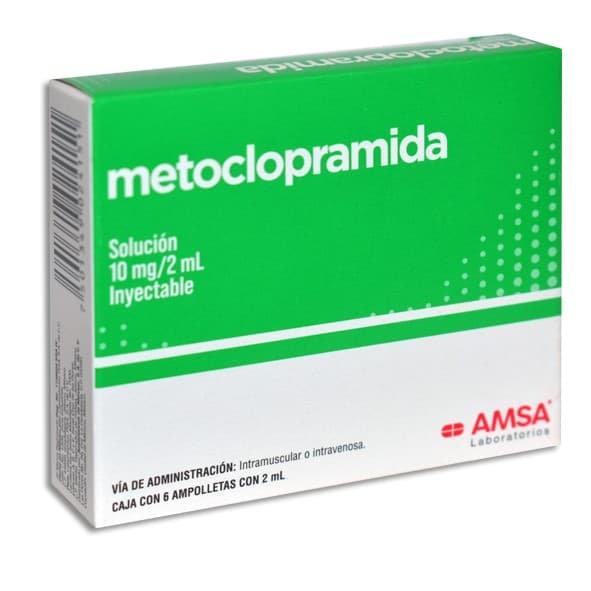 Metoclopramida (amsa) Sol. Iny. C/6 Amptas. 10 Mg/2 Ml.