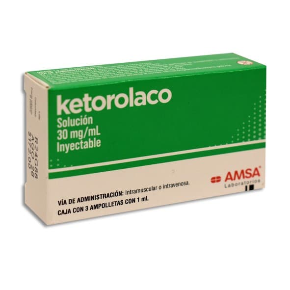 Ketorolaco (amsa) Sol. Iny. C/3 Amptas. 30 Mg/1 Ml.