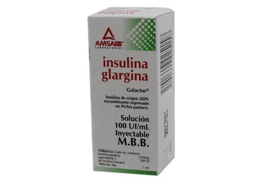 Insulina Glargina (amsa) Sol. Iny. C/1 Fco. Amp. 10 Ml. 100 Ui/1 Ml.