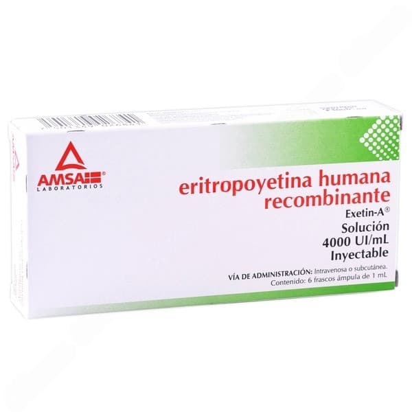 Eritropoyetina Hna. Recbnte. (amsa) Sol. Iny. C/6 Fcos. Amp. 4000 Ui/1 Ml.