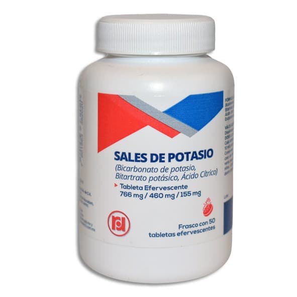 Sales de Potasio (randall) C/50 Tabs. Efervescentes 766/460/155 Mg.