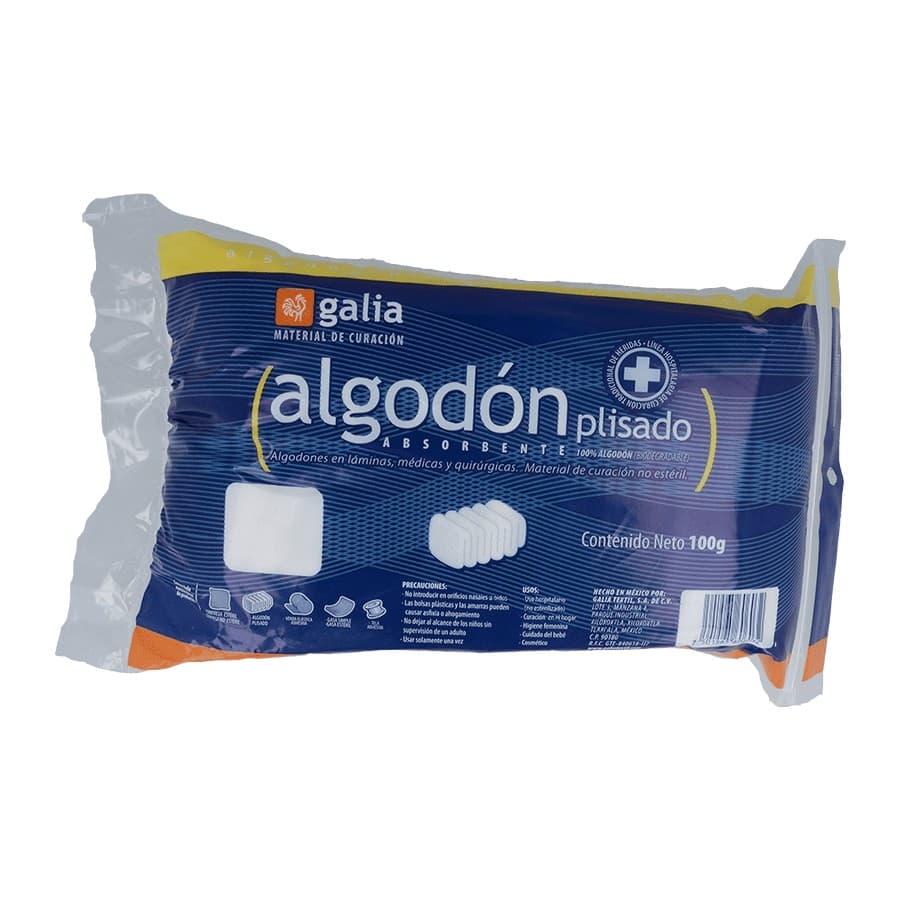 Algodon Absorbente Plisado (galia) Bolsa C/100 G.