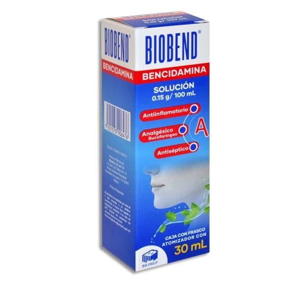 Biobend Sol. Bucofaringea Fco. Atomizador 30 Ml. 0.15 G/100 Ml.